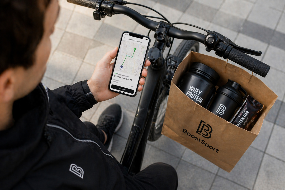 Маршрут доставки на карте в городе